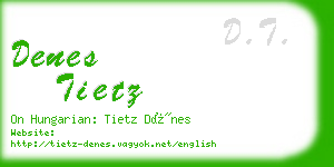 denes tietz business card